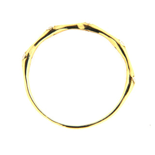 18K Solid Gold Thin White Zirconia Ring , Amalia Jewelry