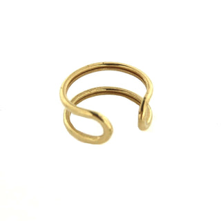 18k Solid Yellow Gold Open Ear Cuff , Amalia Jewelry