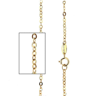 18K Solid Yellow Gold Diamond Cut Oval Rollo Chain , Amalia Jewelry