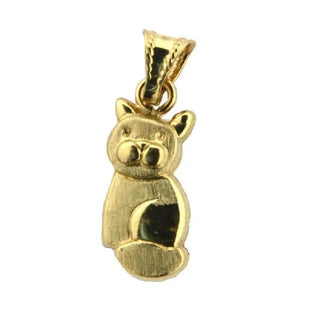 18K Yellow Gold Cat Charm , Amalia Jewelry