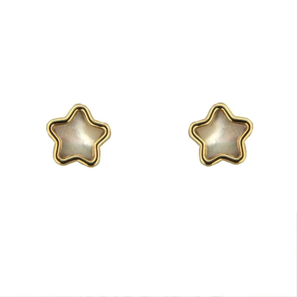 Color Blossom Star Ear Stud, Pink Gold And Grey Mother-Of-Pearl - Per Unit  - Categories