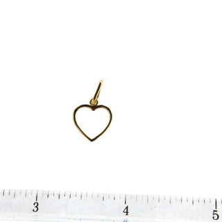 18K Yellow Gold Open Heart (11mm X 11mm/18mm with Bail) , Amalia Jewelry