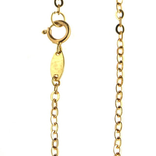 18K Yellow Gold Diamond Cut Oval Cable Chain 13.5 inch , Amalia Jewelry