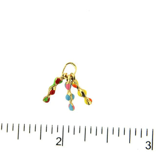 18K Yellow Gold Enamel Candies Charm (13mm With Bail) , Amalia Jewelry