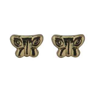18K Yellow Gold Butterfly Earrings with covered screw back (4mm) Amalia Jewelry