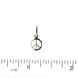 18K White Gold Peace Sign Charm (7mm/15mm with Bail) , Amalia Jewelry