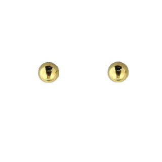18K Solid Yellow Gold 3 mm Ball Covered Screwback Earrings , Amalia Jewelry