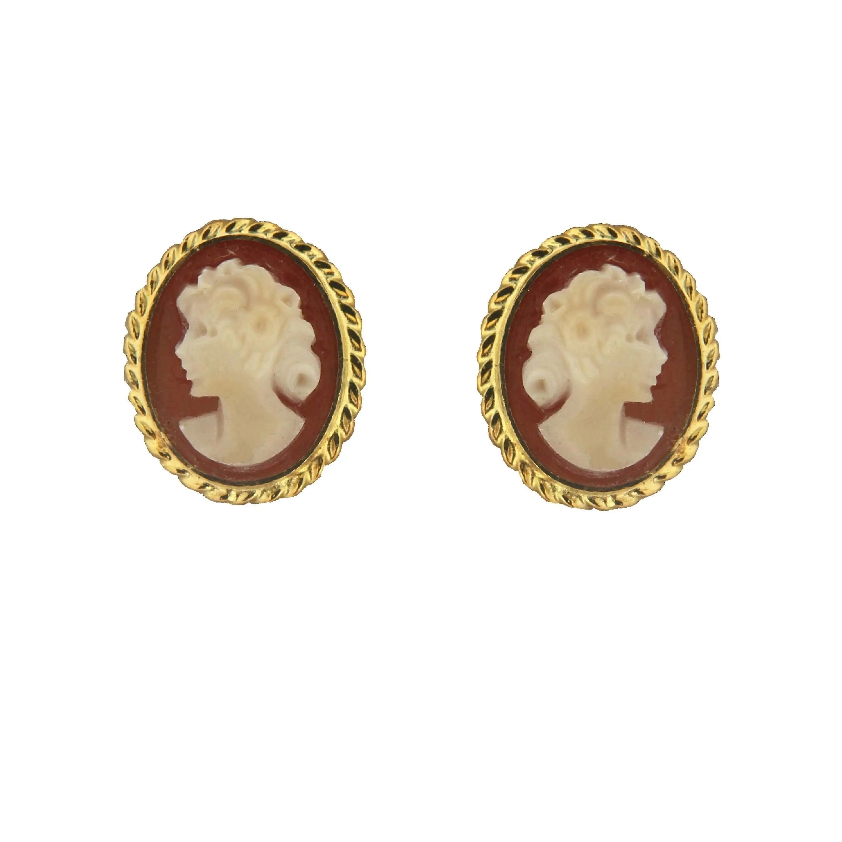 Pendientes pequeños de oro de quilates con ovalado – Amalia J. & Boutique