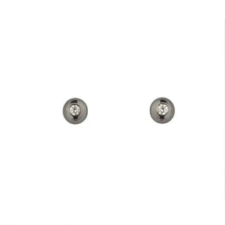 18K Solid White Gold Diamond Ball Studs Covered Screwback Earrings 3mm , Amalia Jewelry