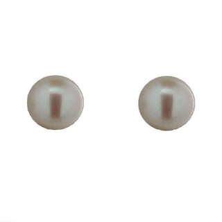 18K Solid Yellow Gold 5 mm Cultivated Pearl Covered Screwback Studs Earring Amalia Jewelry