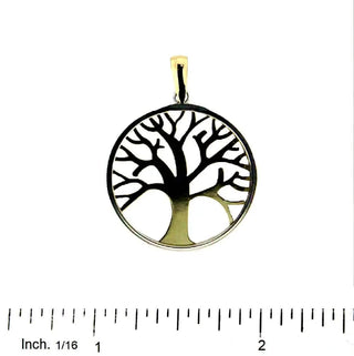 18k Solid Two Tone Gold Tree of Life Pendant , Amalia Jewelry