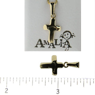 18k yellow gold cross 0.77 x 0.35 inch Amalia Jewelry
