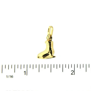 18K Solid Yellow Gold small Ice Skate pendant , Amalia Jewelry