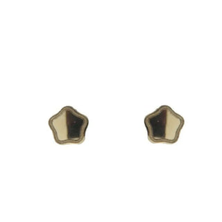 18K Solid Yellow Gold Tiny Flat Flower Screwback Earrings 3mm diameter , Amalia Jewelry