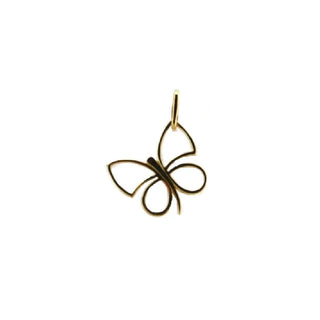 18Kt Yellow Gold Small Cut-Out Butterfly Pendant (14mm X 10mm/18mm with Bail) , Amalia Jewelry