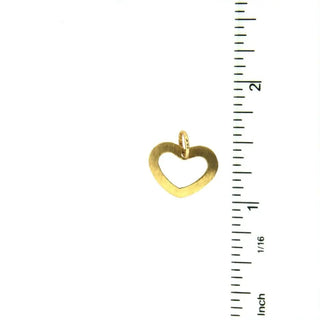 18KT Yellow Gold Heart with Red Gold Charm (14mm/14mm with Bail) Amalia Jewelry