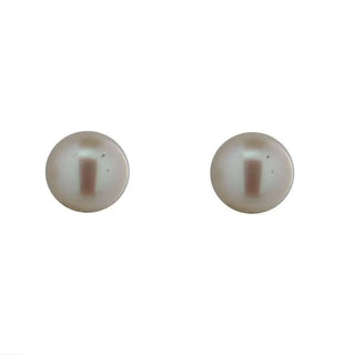18K Solid Yellow Gold 7mm Cultivated Pearl Stud Post Earrings , Amalia Jewelry