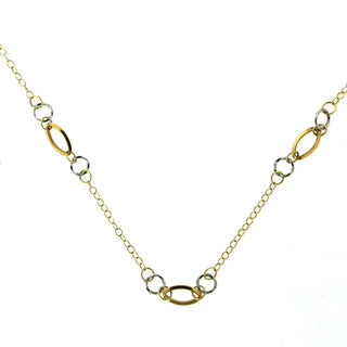 18 k Two Tone ovals necklace Amalia Jewelry
