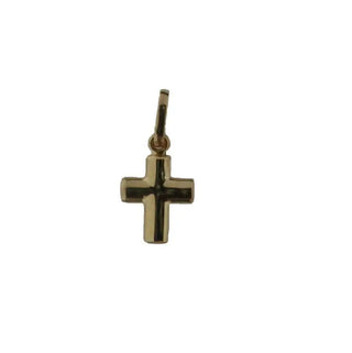 18K yellow gold Cross 14 mm, 0.55 inch X 10 mm, 0.39 inch , Amalia Jewelry