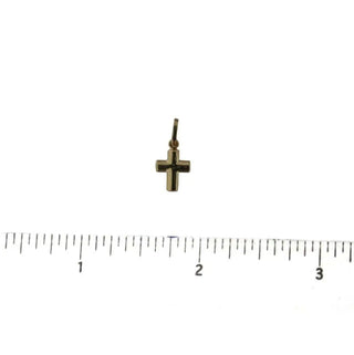 18K yellow gold Cross 14 mm, 0.55 inch X 10 mm, 0.39 inch , Amalia Jewelry