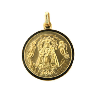 18K Solid Yellow Gold Our Lady of Charity Medal , Amalia Jewelry