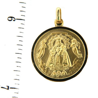 18K Solid Yellow Gold Our Lady of Charity Medal , Amalia Jewelry