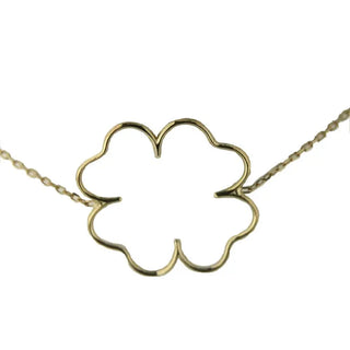 18kt Yellow gold open Clover bracelet 7 inches with extra rings staring at 6.5 Amalia Jewelry