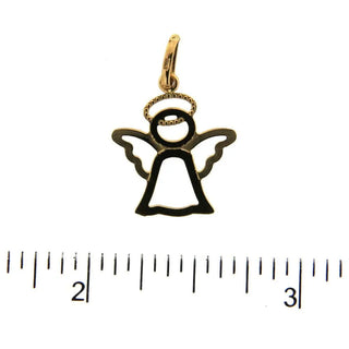 18K Solid Yellow Gold Open Angel Pendant , Amalia Jewelry