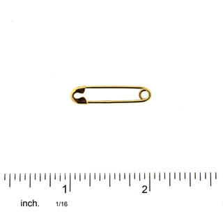 18K Solid Yellow Gold Safety Pin 1 inch. , Amalia Jewelry
