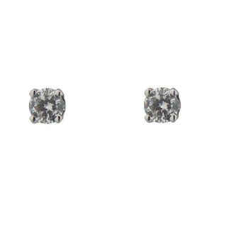 18K White Gold Diamond 0.10 twt Stud Screwback Earrings