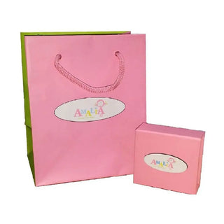 18K White Gold Pink Enamel Shoe Charm (15mm X 10mm/25mm with Bail) Amalia Jewelry