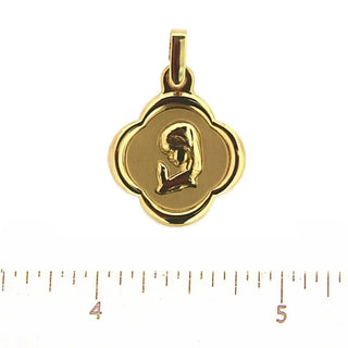 18K Solid Yellow Gold Virgin Mary Girl Medal (Virgen Niña) , Amalia Jewelry