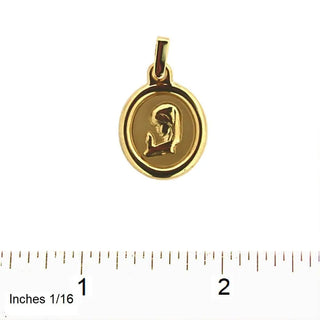 18K Solid Yellow Gold Virgin Mary Girl Oval Medal (Virgen Nina) , Amalia Jewelry