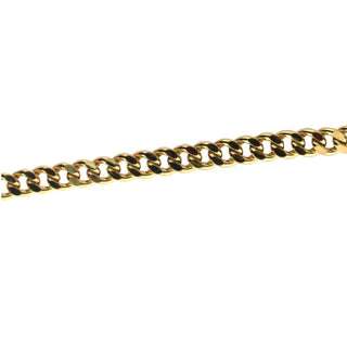 18K Solid Yellow Gold Cuban Curb 24 inches 24 grams 5.73 mm x 2.47mm flat on top semi hollow , Amalia Jewelry