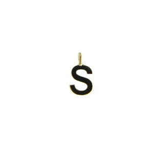 18k solid yellow gold S letter pendant 0.20 inches High . without bail , Amalia Jewelry