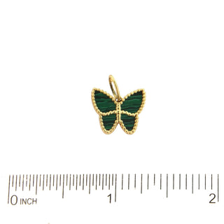 18 Karat Solid Yellow Gold Malachite Butterfly Pendant - Amalia J & Boutique