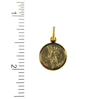 18K Solid Yellow Gold Saint Michael the Archangel Medal (11,13 ,15 &19 mm) , Amalia Jewelry