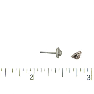 18kt White Gold Screw back nut with platic mechanism inside , Amalia Jewelry