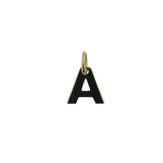 18K Solid Yellow Gold Small Letter A Pendant , Amalia Jewelry
