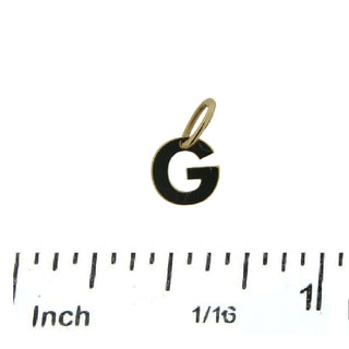 18K Solid Yellow Gold Small Letter G Pendant Amalia Jewelry