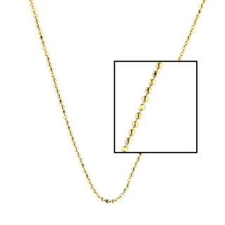 18K Solid Gold Mini Gold diamond cut beads 1 mm 16 or 18 inches chain necklace Amalia Jewelry
