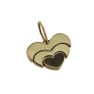 18k Solid Gold Polished Modern Heart Pendant , Amalia Jewelry
