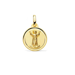 18K Solid Yellow Gold Divino Nino Medal 14 mm , Amalia Jewelry